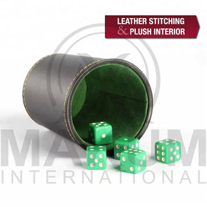 Custom Handmade Eco-Friendly Durable Pu Leather <b>Dice</b> Shaker Cup for Parties-MAKUM INTERNATIONAL Sport Modern Design - Product Image 5