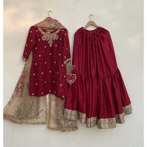 Haut de soirée élégant pour femmes, Sarara Dupatta avec un travail de perles élégant - Product Image 2