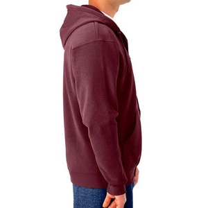 Sweat-shirt à capuche zippé vert uni pour homme, coupe classique, en molleton décontracté, idéal pour l'automne - Product Image 2