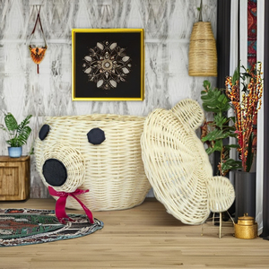 Handcrafted White Bear <b>Storage</b> <b>Basket</b>: Eco-friendly Decor & Gift for Home & Hospitality - Product Image 6