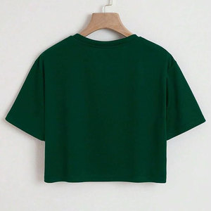 Green New Arrival <b>Top</b> Trendy Lightweight Regular Slim Best High Soft Round Neck New Fashion Casual Wear Summer Women <b>Crop</b> <b>Top</b> - Product Image 3