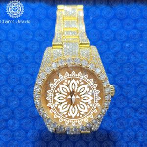 Charm_Jewels Luxury Women's Gold <b>Watch</b> 40mm Analog Quartz Sapphire Crystal Round Case Folding Clasp Luminous - Product Image 2