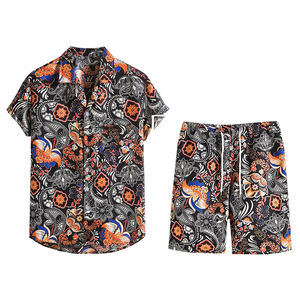 Vêtements de sport d'été pour hommes, ensemble de deux pièces, t-shirt à manches courtes et col rond, shorts de course pour hommes, ensemble de shorts de qualité supérieure, taille plus, adultes - Product Image 1