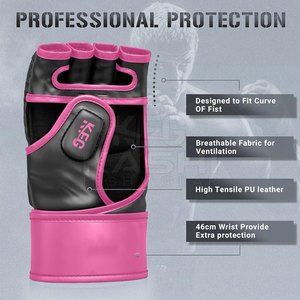 Guantes Profesionales de Piel para Kick Boxing y MMA, Transpirables y que Absorben la Humedad, para Entrenamiento, Ejercicio y Acondicionamiento - Product Image 3