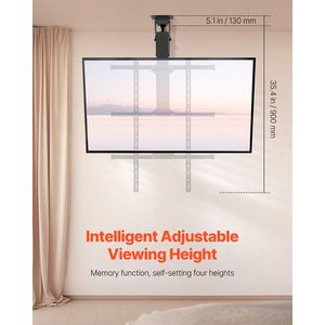 Supporto elettrico per TV a soffitto motorizzato 32-65 pollici regolabile Flip Max VESA 24x24 88 libbre capacità di peso staffa a parete - Product Image 2