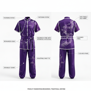 Uniforme de Tai Chi Kung Fu de Alta Calidad, Conjunto de Top de Manga Corta y Pantalones Bordados a Mano, Uniforme de Artes Marciales Karate - Product Image 2
