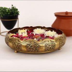 Urli de Latón de Moda para Diwali con Decoración Artesanal de Latón para Mesa, Ceremonias Religiosas, Festividades en el Hogar, También para Regalo - Product Image 2