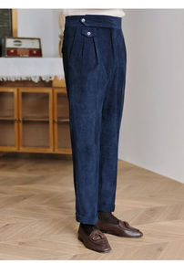 Pantalón de Vestir Italiano de Cintura Alta para Hombre, Color Negro, Estilo Ejecutivo, Versátil, con Caída, para Oficina, 2026 - Product Image 3