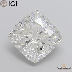 Diamant de laboratoire CVD de 4,01 carats, couleur F, clarté VVS2, avec certificat IGI, taille carrée coussin, pour la création de bijoux de luxe - Product Image 1
