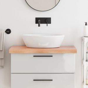 Mueble de baño de madera maciza marrón claro de 31.5"x23.6"x(0.8"-2.4") con encimera con tratamiento de luz - Product Image 1