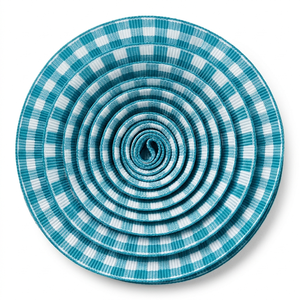 15mm Turquoise White Check Gingham Grosgrain Ribbon Export Quality Ready Stock for Favor Packaging Headbands <b>Scrapbook</b> Decor - Product Image 1