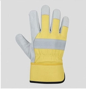 Gants de travail robustes en cuir de vachette pleine fleur certifiés CE, anti-coupure, résistants à la chaleur, paume renforcée, dos en tissu de coton perforé - Product Image 2