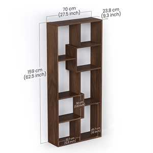 Étagère à livres autoportante contemporaine Jameye, étagère à livres en érable brun, étagères pour économiser de l'espace, organisateur de livres pour la décoration de la maison - Product Image 1