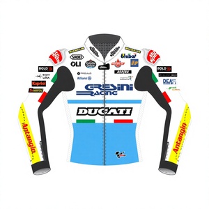 Veste de course en cuir perforé sur mesure <span class=keywords><strong>Marc</strong></span> Marquez MotoCP Rucati en cuir de vache/canguro CE - Product Image 1