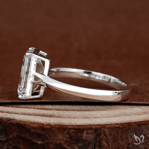 Anillo de Compromiso de Lujo con Diamante Cultivado en Laboratorio, Corte Esmeralda de 3 Quilates, Certificado IGI, Solitario en Oro Sólido de 10K, para Regalo de Boda - Product Image 2