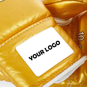 Guantes de Boxeo Profesionales de Primera Calidad con Cordones en Color Dorado, Personalizados con Logotipo, de Cuero Vacuno, para Entrenamiento y Combate - Product Image 4