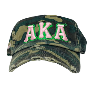 AKA Camo Pink Letters Hat Embroidered Baseball <b>Cap</b> Adjustable Cotton Headwear Camouflage Style Casual Fashion <b>Vintage</b> <b>Cap</b> - Product Image 1
