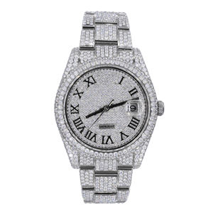 Reloj Iced Out de Moissanita con Diamantes VVS, de Moda Hip Hop, de Acero Inoxidable Premium, Cuarzo, Analógico para Hombre, Correa de 20mm, Esfera de Cristal - Product Image 1