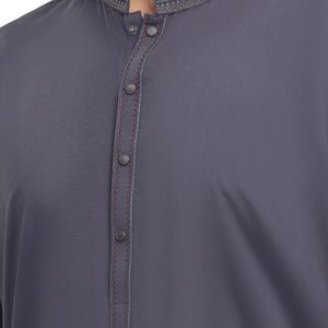 Shalwar Kameez gris lavande raffiné, coupe élégante, finition premium, shalwar kameez traditionnel pour homme - Product Image 4
