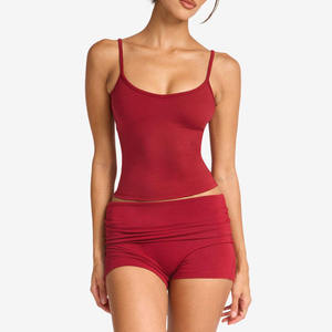 Summer New Soft Casual Solid Sleeveless Tank <b>Tops</b> for Women New Arrival Crewneck Basic Ribbed Front Logo - Product Image 1