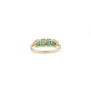 Top Quality Best Wholesale Price Emerald & Diamond <b>Stacking</b> Half Eternity Band <b>Ring</b> K14 Real Yellow Gold High Grade Jewelry - Product Image 6