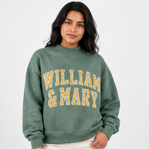 Sudadera de cuello redondo con letras universitarias personalizadas para mujer de William & Mary, estilo oversize de forro polar, informal, de moda urbana - Product Image 5