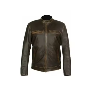 Chaqueta de Cuero Transpirable para Hombre, Talla XL, para Invierno, con Cuello Alto y Logotipo Frontal, Estilo Urbano, Servicio OEM - Product Image 1