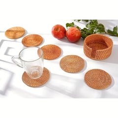 Top Trending Modern Rattan Coaster with Holder Custom Size/Shape/Color Eco-Friendly Handmade <b>for</b> <b>Tea</b> Stone <b>Cup</b> From India - Product Image 6