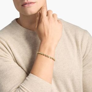 8" Diamond Cut <b>Rope</b> Chain <b>Bracelet</b> in Yellow Gold - Product Image 2