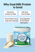 Poudre de protéines de lait de chèvre pur unisexe pour adultes, OEM/ODM Corée, 400g, naturelle, améliore l'immunité, nutrition, durée de conservation de 24 mois, prendre 10g