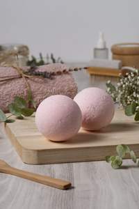 Bombes de bain au sel rose de l'Himalaya, détoxifiantes naturelles, bombes effervescentes pour le bain, hydratantes, aromathérapie, soin relaxant de la peau, coffret cadeau - Product Image 2