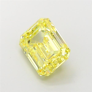 เพชรเม็ดเดี่ยวสังเคราะห์สีเหลืองแฟนซีทรงเอเมอรัลด์ ขนาด 6 กะรัต ยี่ห้อ MAISHA DIAM ได้รับการรับรองจาก IGI เหมาะสำหรับเครื่องประดับสุภาพสตรี - Product Image 2