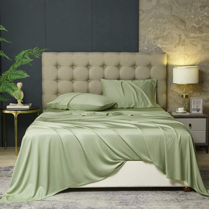 100% Organic Bamboo Fiber 4-Piece Bedding Set - Luxury Cooling & Breathable Bed Linens for Home & Hote - Product Image 1