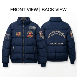 Premium 300T Knitted Polyester Breathable Quick Dry Puffer <b>Jacket</b> Warm <b>Quilted</b> Winter Coat <b>Navy</b> Blue Outdoor - Product Image 1