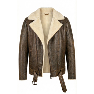 Genuine <b>Men's</b> Leather <b>Shearling</b> <b>Jacket</b> Premium Sheepskin Fur Aviator Winter Coat Warm Stylish Biker Outerwear Classic Fit - Product Image 6