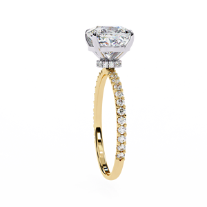 2.50ct Cushion Cut E VVS Lab Grown Diamond IGI Certified 9K Solid Yellow Gold Trendy <b>Solitaire</b> Engagement <b>Ring</b> - Product Image 3