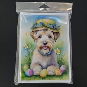 Lunatique A7 Taille 5x7 Wheaten Terrier Chasse aux œufs de Pâques Cartes de voeux Pack de 8 Cartes vierges avec enveloppes - Product Image 3