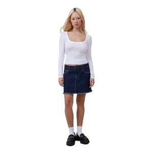 Ropa Casual de Mujer OEM, Estilo Vintage, Material Acanalado, Corte Ajustado, Elástica, Transpirable, de Alta Calidad, Teñido Liso Personalizado, Ligera - Product Image 6