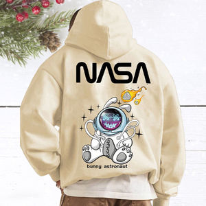 Sweat-shirt à capuche imprimé lapin astronaute de haute qualité pour hommes, vente en gros, sweat-shirt à capuche personnalisé pour hommes - Product Image 1