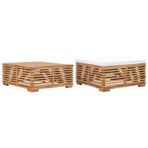 Conjunto de Jardín de Teca Natural con Cojín Crema y Mesa Elegante - Product Image 1