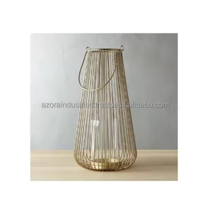 Vintage Iron Wire Candle Stick Holder Stand with Gold Finish Latest Design for Home & Wedding Decor for Glass <b>Wax</b> <b>Bottle</b> - Product Image 2