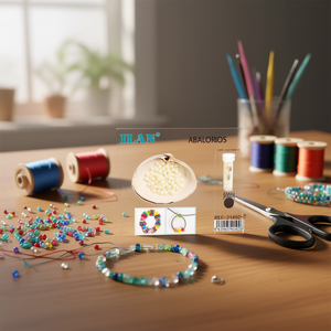 Perline ILAN Abalorios 6 mm color crema per la creazione di gioielli - Product Image 3