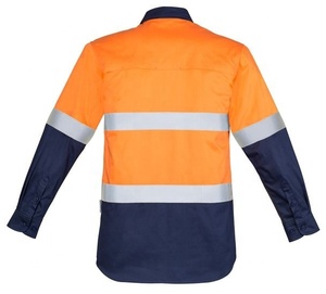 Camisa informal de manga larga para hombre, Polo de seguridad bordado con cinta segmentada de alta visibilidad transpirable ligera ecológica - Product Image 2