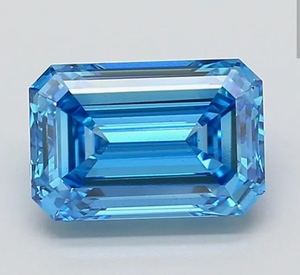 Diamant bleu taille émeraude cultivé en laboratoire, pierre non montée, certifié IGI, clarté VVS2, excellente taille, couleur fantaisie vive, pour la fabrication de bijoux - Product Image 3