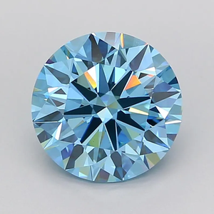 Diamante azul de fantasía cultivado en laboratorio, corte brillante redondo exclusivo, piedra suelta. - Product Image 1