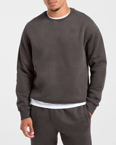 Ensemble de survêtement homme 2 pièces en coton épais, pull et pantalon de jogging personnalisés de haute qualité, couleur anthracite - Product Image 3