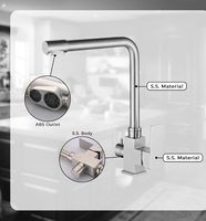 Robinet de cuisine thermostatique électrique moderne à double poignée en acier inoxydable, mitigeur à poser sur comptoir pour usage hôtelier