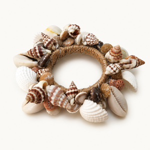 Anneau de serviette en jute naturelle fait main |   Décoration de table style plage côtière, porte-serviettes en coquillages, mariage rustique, table à manger - Product Image 1