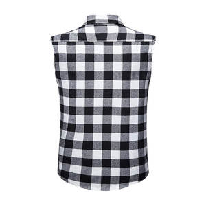 เสื้อเชิ้ตแขนกุดลายสก็อตผ้าแฟลนเนลทรงเข้ารูปสำหรับผู้ชายปี 2026 เสื้อเชิ้ตติดกระดุมแบบเว้าอก เสื้อกั๊กคาวบอยสไตล์วินเทจลำลองแบบตะวันตก เสื้อกล้าม - Product Image 3