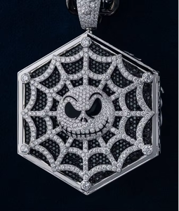 Colgante de esqueleto de moissanita de plata 925 estilo hip-hop con piedras, amuleto temático para uso diario, estilo unisex - Product Image 5